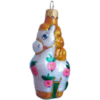Фигурка на ёлку стекло (серия Символ года) 10см "Пони" без уп. арт.ФУ-454/1