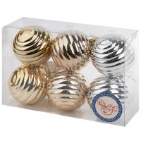 Набор шаров 06см 06шт/наб. "Спираль" цв.ассорти арт.8674