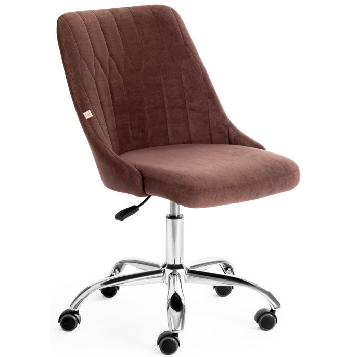 Кресло  офисное SWAN б/п флок, коричневый (6)