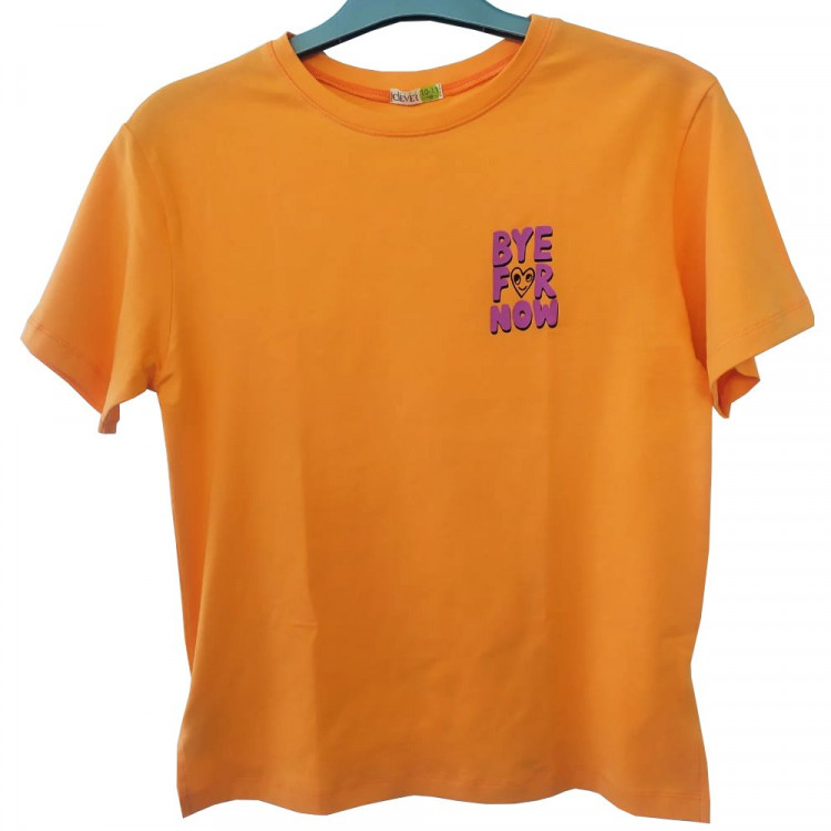 Футболка для девочки арт.CLE 836131/56г_п размер 34/134-42/158 цвет светло-оранжевый