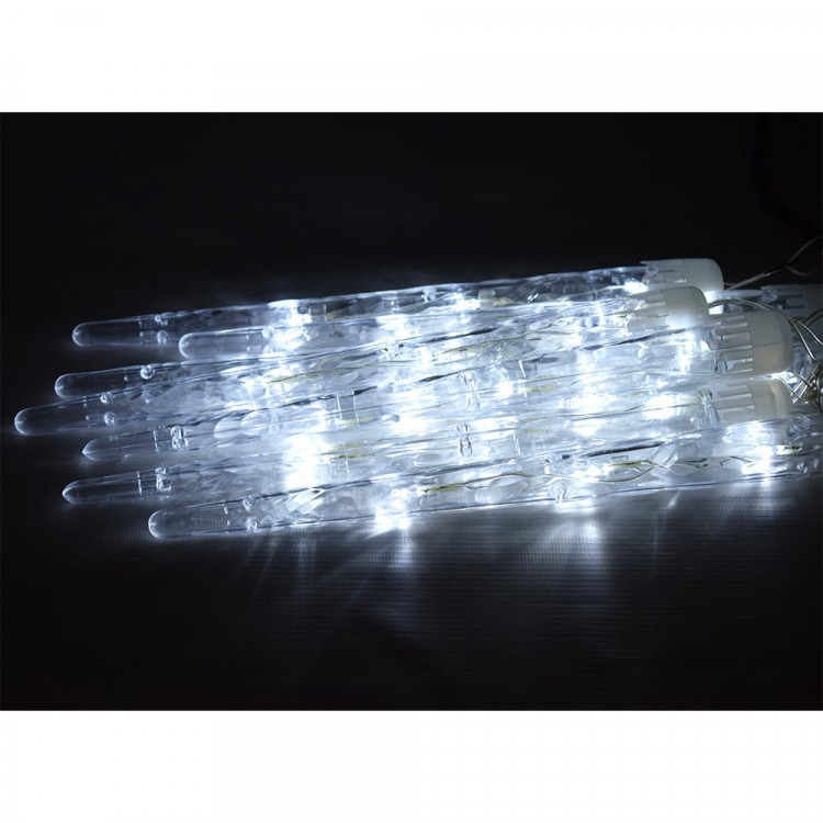 Гирлянда электрическая для дома фигурная 2,5м*20см 24LED "Сосулька" цвет белый (светлый провод) 8режимов арт.183-149