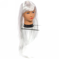 Парик карнавальный "Красотка" (длинные прямые локоны 90см) цв.белый, черный арт.772-040