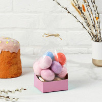 Пакет подарочн. Прозрачный с жестким дном 10*10*32см цв.розовый арт.7412527