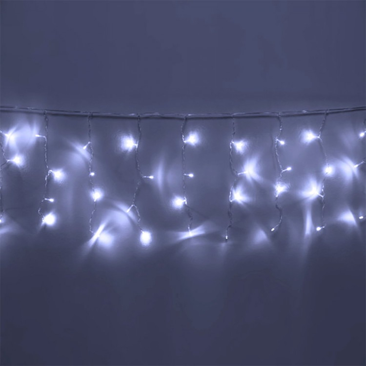 Гирлянда эл.д/дома занавес Бахрома 1,5*0,4м 48LED "Мерцание" цв.белый (с.провод) IP-20 арт.725-973