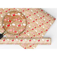 Бумага упаковочная 100*70см "Письма любимым" крафт арт.152502546