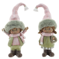 Статуэтка декоративная "Дети в меховых шапках" 13см 2 вида арт.825225