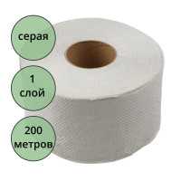 Бумага туалетная Т2 1-сл втулка  200м рулон серая вторич. Терес мини (Ст.12)