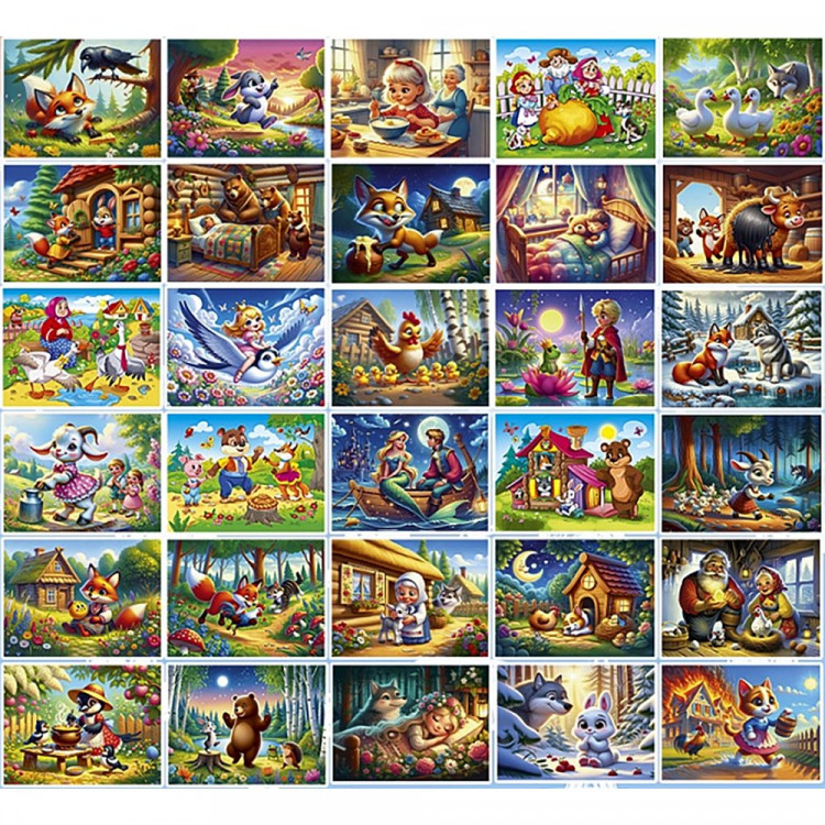 Пазл 35 элементов Оживи мультфильм Сказки №3 (РК) ассортимент арт.П35-3493 (ст.30)