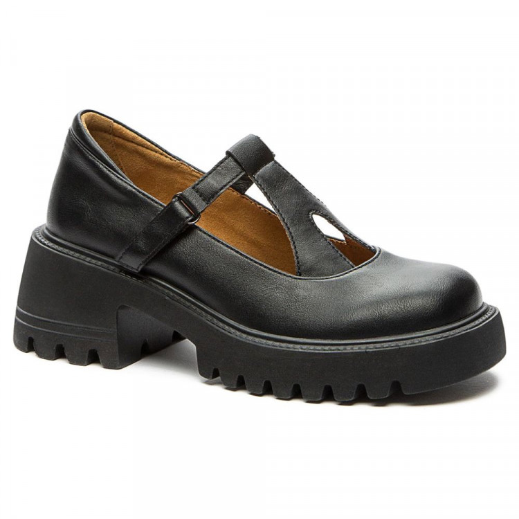 Туфли для девочки (KEDDO) черные верх-искусственная кожа подкладка-натуральная кожа артикул 538807/07-01