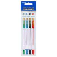 Набор ручек шариковых 4 цвета  (MunHwa) MC Gold d=0.5 мм арт.BMC-02BBRG/4op