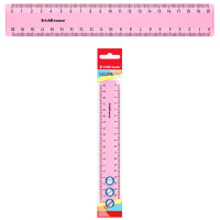 Линейка 20см пластиковая ЕК Pastel, розовая арт.49543 (Ст.1/20)