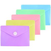 Папка-конверт на кнопке А7(105*74) 180мкм deVENTE 5 пастельных цветов ассорти арт.3071346