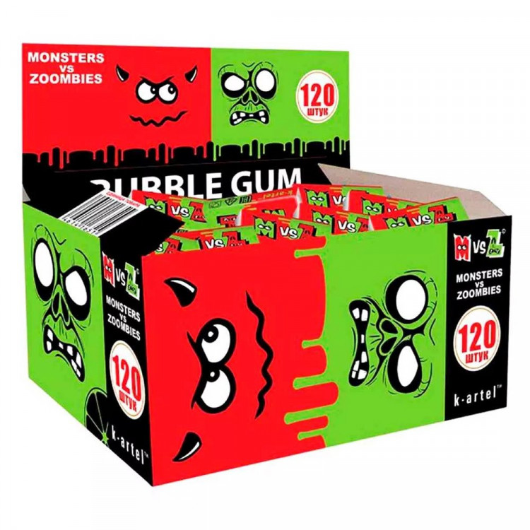 Жевательная резинка Monsters vs Zombies 2.5гр (Ст.120)