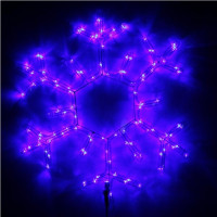 Гирлянда электрическая планшет уличная "Снежинка" 55см синий мигающий арт.196-184