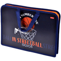 Сумка пластик А4 (Hatber) на молнии ручка-тесьма Street ball арт. AMn_25061