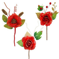 Украшение декор. "Цветок. Роза" цв.красный арт.234080