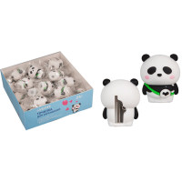 Точилка пластиковая (deVENTE) Panda 1 отверстие покрытие Soft Touch арт.8031313