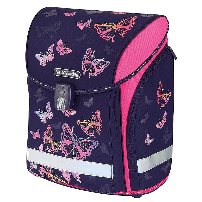Ранец для девочек школьный (HERLITZ) MIDI Rainbow Butterfly 38х32х26 см арт 50027538