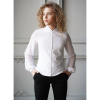 Джемпер для девочки трикотажный (Mattiel) длинный рукав цвет белый арт.D083-48 размерный ряд 34/128-44/164