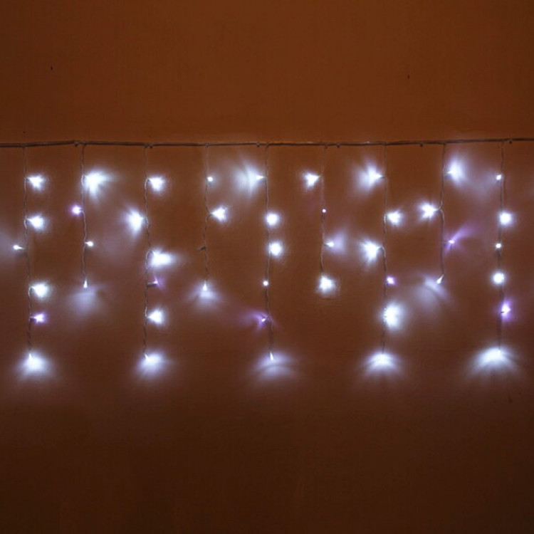 Гирлянда эл.д/улицы занавес Бахрома 5*0,4/0,6м 180LED "Мерцание" цв.белый (св.провод) арт.183-171