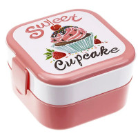Ланч-бокс 0,4л+0,4л "Капкейк" арт.М1232 (Ст.12)