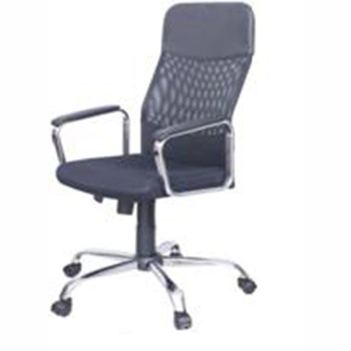 Кресло для руководителя хром/сетка/кожзам Бета черный арт.65/64 (ТW-9, S-11, Eco-16H, ТГ)