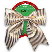 Украшение декоративное "Бант" 24*26см белый/золото арт.91217