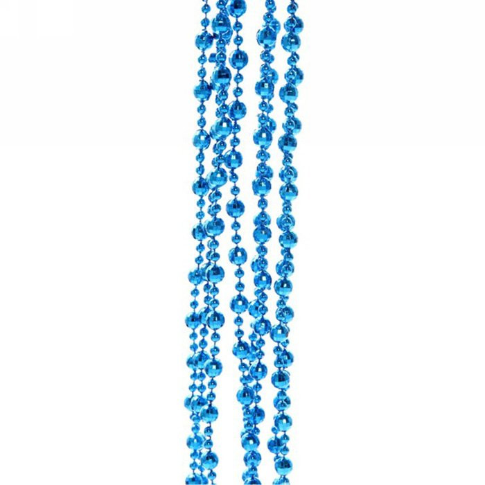 Украшение декоративное "Бусы" шарик дискобол 2,5м синий арт.201-0721