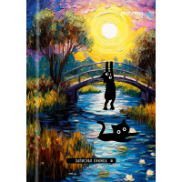 Записная книжка А6 твердая обложка 48 листов (Prof-Press) Коты и искусство глянцевая ламинация арт.48-1677