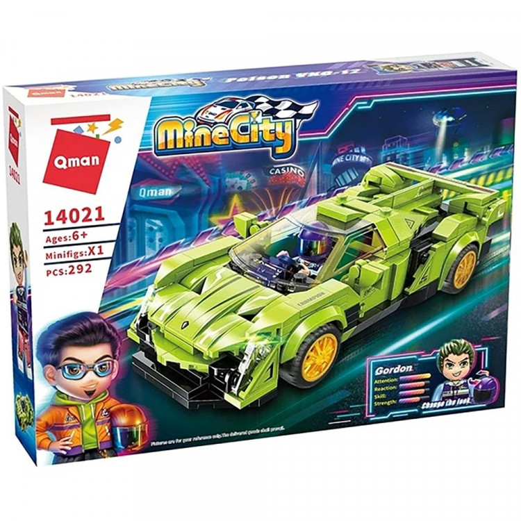 Конструктор пластиковый Гоночная машина-6 292 детали (Qman) арт.2047524/14021