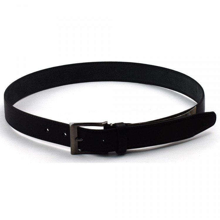 Ремень детский натуральная кожа цвет черный полудутый (90-110см) арт.Л.30