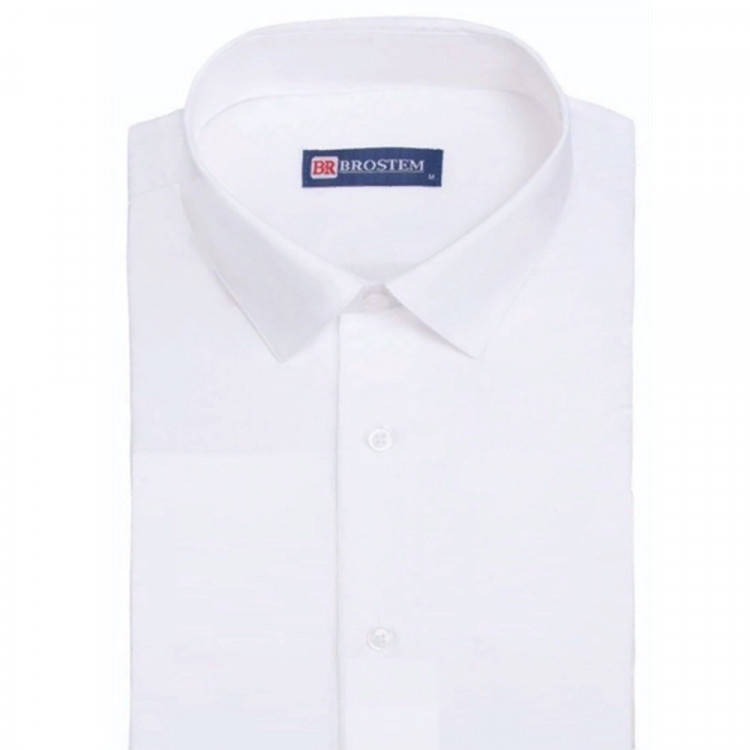 Сорочка подростковая короткий рукав размерный ряд 36/158-164(XXS)-41/176-182(XL) цвет белый Brostem арт.4701AXKs