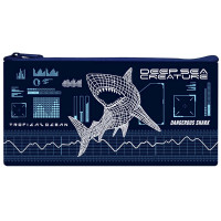Пенал-косметичка 1 отделение плоский (ОНИКС) ПМП 17-20 Опасная акула арт.87958