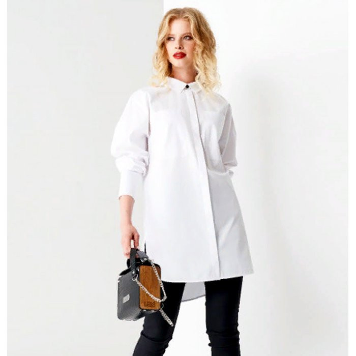 Блузка для девочки (PANDA) длинный рукав цвет белый арт.63840z размерный ряд 42/164-46/164