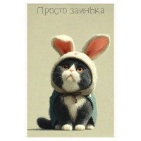 Блокнот А6 мягкая обложка скоба 40 листов Феникс Кот-заинька глянцевая ламинация арт.74619