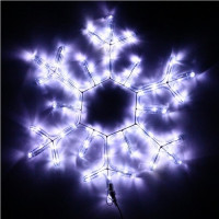 Гирлянда электрическая планшет уличная "Снежинка" 55см белый мигающий арт.196-183