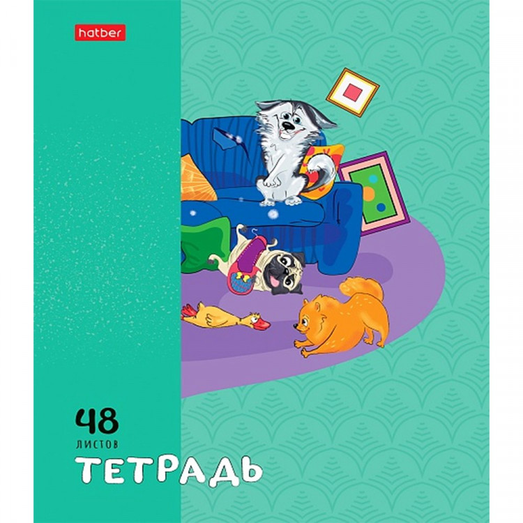 Тетрадь А5 клетка 48 листов скоба (Hatber) Dog mafia ассорти арт.48Т5В1