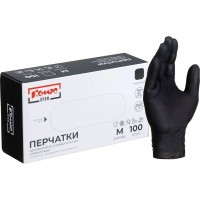 Перчатки нитриловые  черные р-р М 100 шт/уп (Ст.1/10)