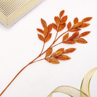 Украшение декоративное "Ветка. Листья пластик" 74см цв.янтарь арт.201-2863
