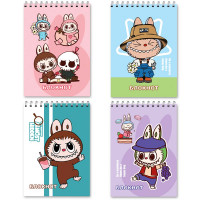 Блокнот А7 мягкая обложка на гребне 40 листов (Mazari) Зубастик ассорти арт.M-17336