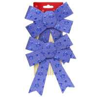 Украшение декоративное "Бант" 02шт/наб. 13*17см синий арт.185-0313