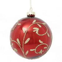 Шар стекло без упаковки /1шт/ 08см цв.красный арт.746260