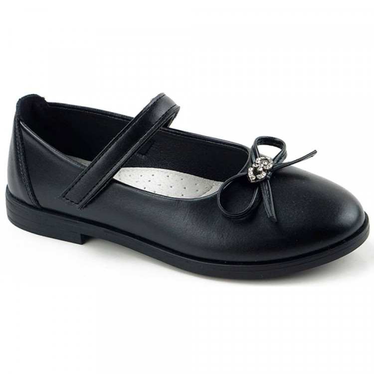 Туфли для девочки (B&G) черные верх-искусственная кожа подкладка-искусственная кожа размерный ряд 31-36 артикул m-bg-D887-6A