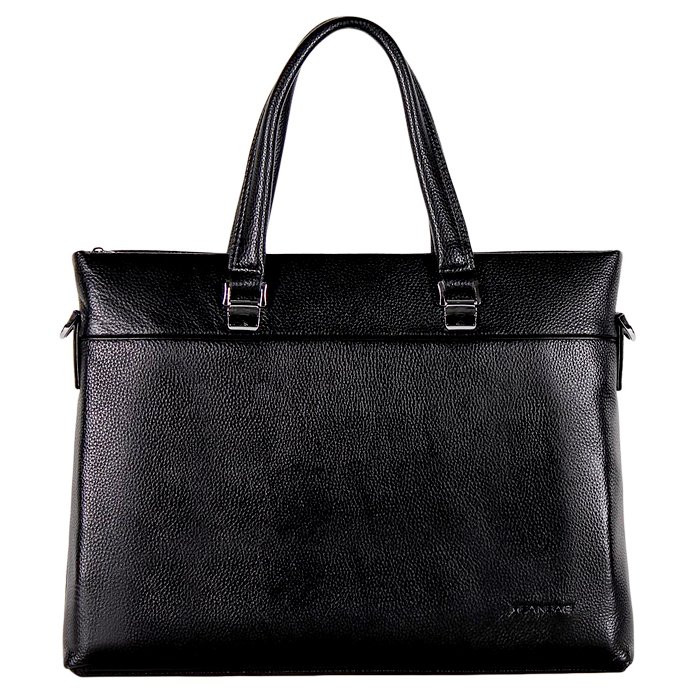 Портфель мужской 37*28*16см (S-Style) Heanbag цвет черный, натуральная кожа арт.60010-5H black