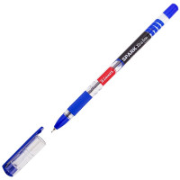 Ручка шариковая прозрачный корпус резиновый упор Luxor Spark синяя/масло/игла 0,7мм арт.1597 (Ст.50)