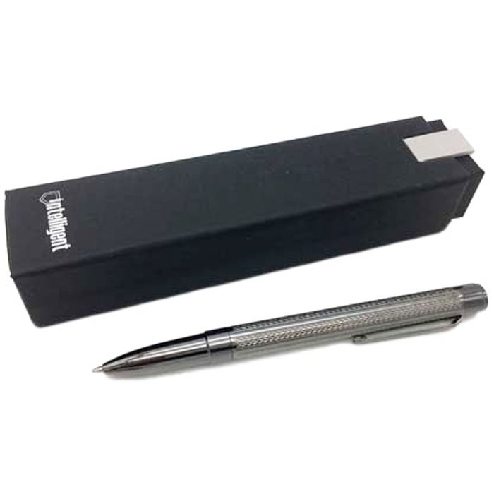 Ручка шариковая подарочная NTELLIGENT темно-серебристый корпус, поворотный механизм, синяя, 0,5мм, картонный футляр арт.СЕ-282