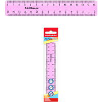 Линейка 15см пластиковая ErichKrause Pastel розовая арт.49535 (Ст.20)