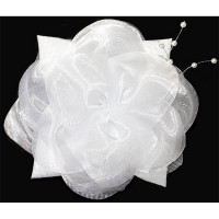 Бант для волос белый Arco Carino 11см арт. 136