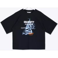 Футболка для мальчика арт.DELORAS 55482 размер 34/134-42/158 цвет черный