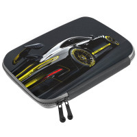 Пенал 1 отделение овальный (Stavia) Машина с желтой полосой мультиколор 210х120х50мм арт.85286